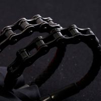 Hip-hop Geometric Stainless Steel Leather Braid Men's Bracelets main image 8