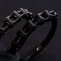 Hip-hop Geometric Stainless Steel Leather Braid Men's Bracelets main image 4