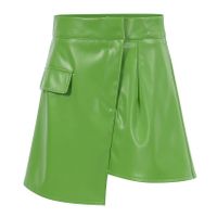Autumn Fashion Solid Color Pu Polyester Above Knee Skirts main image 5