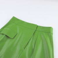 Autumn Fashion Solid Color Pu Polyester Above Knee Skirts sku image 6