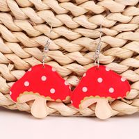 1 Pair Casual Mushroom Arylic Plating Women's Earrings sku image 2