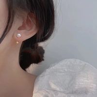 1 Paire Élégant Géométrique Alliage Placage Perles Artificielles Femmes Des Boucles D'oreilles main image 1