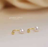 1 Pair Elegant Geometric Alloy Plating Artificial Pearls Women's Earrings sku image 1