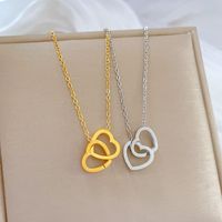 Simple Style Heart Shape Titanium Steel Copper Plating Gold Plated Pendant Necklace main image 4