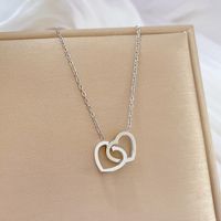 Simple Style Heart Shape Titanium Steel Copper Plating Gold Plated Pendant Necklace sku image 2