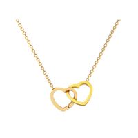 Simple Style Heart Shape Titanium Steel Copper Plating Gold Plated Pendant Necklace main image 3