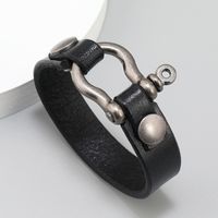 1 Piece Fashion Geometric Alloy Cowhide Men's Bracelets main image 2
