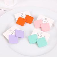 1 Pair Simple Style Square Arylic Spray Paint Women's Earrings main image 5