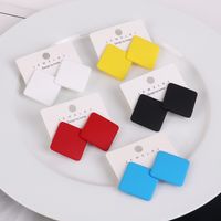 1 Pair Simple Style Square Arylic Spray Paint Women's Earrings main image 3