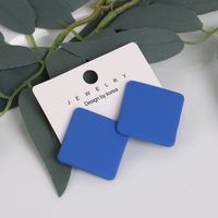 1 Pair Simple Style Square Arylic Spray Paint Women's Earrings sku image 7