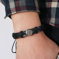 1 Piece Retro Sports Basketball Pu Leather Alloy Rope Men's Bracelets main image 2