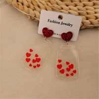 1 Pair Fashion Heart Shape Bottle Arylic Women's Drop Earrings main image 4