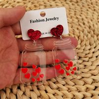 1 Pair Fashion Heart Shape Bottle Arylic Women's Drop Earrings sku image 1