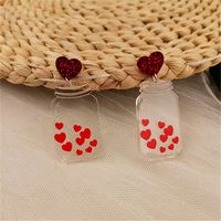 1 Pair Fashion Heart Shape Bottle Arylic Women's Drop Earrings main image 2
