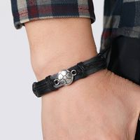 1 Pièce Des Sports Football Faux Cuir Hommes Bracelets main image 2