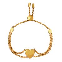Simple Style Heart Shape Titanium Steel Plating Bracelets 1 Piece main image 4