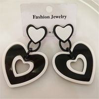 1 Pair Lady Heart Shape Arylic Plating Women's Earrings sku image 1