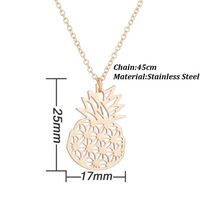 Cute Pineapple Stainless Steel Titanium Steel Plating Hollow Out Pendant Necklace 1 Piece main image 4