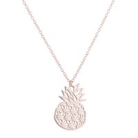 Cute Pineapple Stainless Steel Titanium Steel Plating Hollow Out Pendant Necklace 1 Piece sku image 3