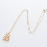 Cute Pineapple Stainless Steel Titanium Steel Plating Hollow Out Pendant Necklace 1 Piece main image 3