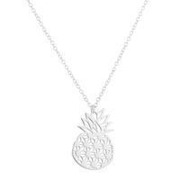 Cute Pineapple Stainless Steel Titanium Steel Plating Hollow Out Pendant Necklace 1 Piece sku image 1