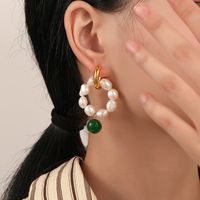 Retro Geometric Pearl Earrings 1 Pair main image 4