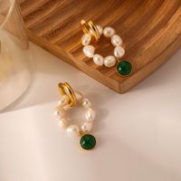 Retro Geometric Pearl Earrings 1 Pair sku image 1