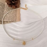 Mode Kreuzen Perle Kupfer Handgemacht Halsband 1 Stück sku image 2