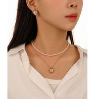 Elegante Geométrico Perla Artificial Cobre Con Cuentas Mujeres Collar sku image 6