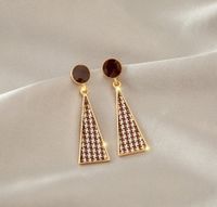 1 Pair Simple Style Triangle Square Flower Metal Plating Inlay Rhinestones Pearl Women's Earrings sku image 20