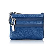 Unisex Solid Color Leather Zipper Coin Purses sku image 15