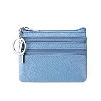 Unisex Solid Color Leather Zipper Coin Purses sku image 1