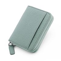 Unisex Einfarbig Leder Reißverschluss Brieftaschen sku image 1