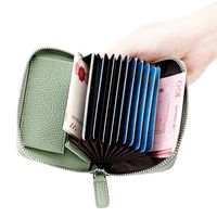 Unisex Solid Color Leather Zipper Wallets main image 1