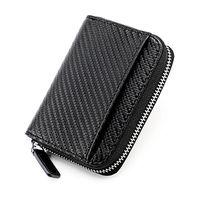 Unisex Solid Color Leather Zipper Wallets sku image 14