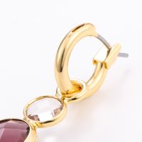 Fashion Square Water Droplets Copper Inlay Artificial Diamond Drop Earrings 1 Pair main image 3