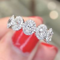 Simple Style Solid Color Copper Inlay Artificial Diamond Rings 1 Piece sku image 7