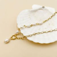 Fashion Circle Stainless Steel Pearl Plating Pendant Necklace 1 Piece main image 1