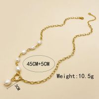Fashion Circle Stainless Steel Pearl Plating Pendant Necklace 1 Piece main image 3