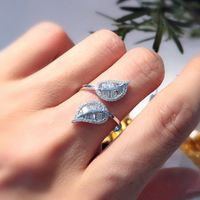 Simple Style Flower Copper Inlay Zircon Open Ring 1 Piece main image 4