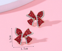 1 Paire Mode Papillon Alliage Strass Femmes Boucles D'oreilles main image 3