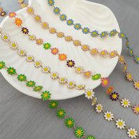 1 Set Sweet Flower Stainless Steel Enamel Women's Bracelets Necklace main image 1