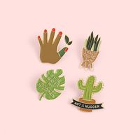 Mode Cactus Plante Alliage Vernis Au Four Unisexe Broches main image 1