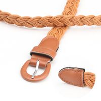 Elegant Basic Solid Color Wax Rope Women's Woven Belts 1 Piece main image 4