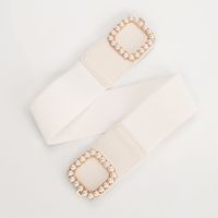Casual Solid Color Alloy Plating Artificial Pearls Women's Chain Belts 1 Piece sku image 3
