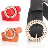 Cute Sweet Solid Color Pu Leather Alloy Plating Women's Leather Belts 1 Piece main image 4