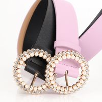 Cute Sweet Solid Color Pu Leather Alloy Plating Women's Leather Belts 1 Piece main image 2