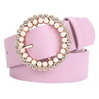 Cute Sweet Solid Color Pu Leather Alloy Plating Women's Leather Belts 1 Piece main image 3