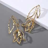 1 Pair Fashion Leaves Metal Plating Gold Plated Women's Drop Earrings main image 4