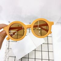 Cute Solid Color Ac Round Frame Full Frame Kids Sunglasses sku image 2